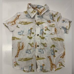 Carter's White Safari Animal Print Shirt
